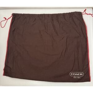 Coach Dust Bag Brown Red Drawstring Large 18 x 23 Storage Cotton